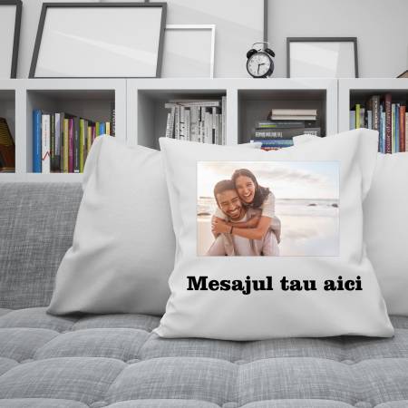 Perna personalizata cu poza si mesaj, spate rosu [1]