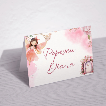 Place card de botez - Place card botez personalizat Enchanted Castle