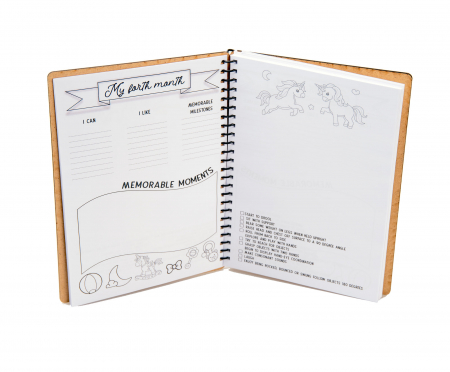 Agenda personalizata din lemn tip planner Jurnalul bebelusului model unicorn [1]