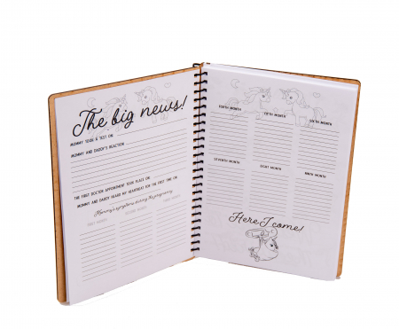 Agenda personalizata din lemn tip planner Jurnalul bebelusului model unicorn [2]