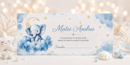 Plicuri de bani pentru botez - Plic bani botez personalizat Blue Starlight