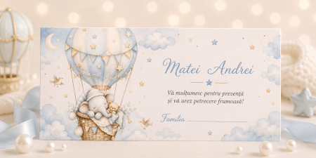 Plicuri de bani pentru botez - Plic bani botez personalizat Dream Big Little One