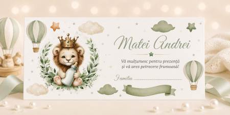 Plicuri de bani pentru botez - Plic bani botez personalizat Safari Kingdom