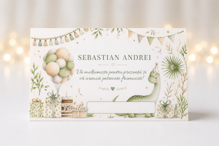 Plicuri de bani pentru botez - Plic bani botez personalizat Dinopark