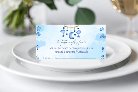 Plicuri de bani pentru botez - Plic bani botez personalizat Sky Bear Glow