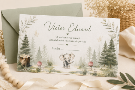 Plicuri de bani pentru botez - Plic bani botez personalizat Jungle Baby
