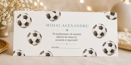 Plicuri de bani pentru botez - Plic bani botez personalizat Football