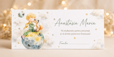 Plicuri de bani pentru botez - Plic bani botez personalizat Little Prince