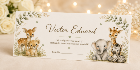 Plicuri de bani pentru botez - Plic bani botez personalizat Woodland Baby