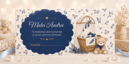 Plicuri de bani pentru botez - Plic bani botez personalizat Little Bear