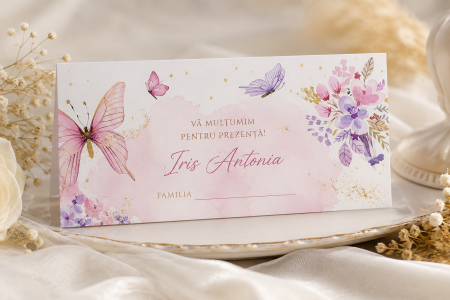 Articole botez - Plic bani botez personalizat Baby butterfly