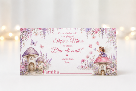 Plicuri de bani pentru botez - Plic bani botez personalizat Padure Fermecata