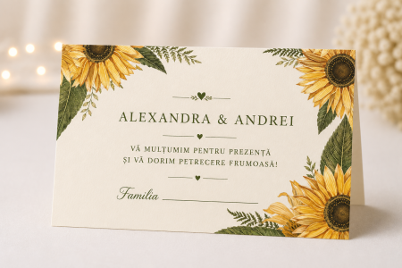 Plicuri bani nunta - Plic bani nunta personalizat Sunflowers