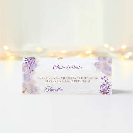 Plicuri bani nunta - Plic bani nunta personalizat Lavander Clouds