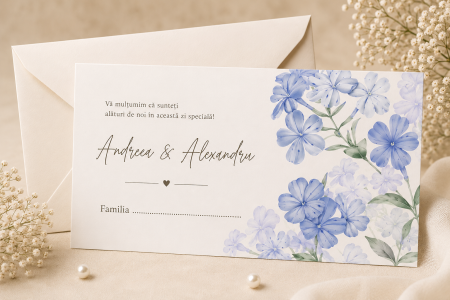 Plicuri bani nunta - Plic bani nunta personalizat Blue Blossom
