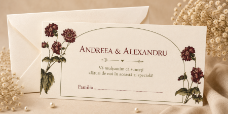 Plicuri bani nunta - Plic bani nunta personalizat Vintage Burgundy