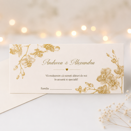 Plicuri bani nunta - Plic bani nunta personalizat Golden Touch