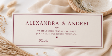 Plicuri bani nunta - Plic bani nunta personalizat Minimalist Burgundy
