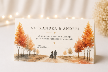 Articole nunta personalizata - Plic bani nunta personalizat Autumn road