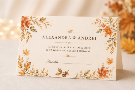 Plicuri bani nunta - Plic bani nunta personalizat Autumn Leaves