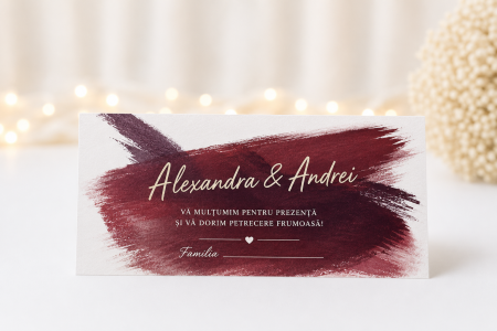 Plicuri bani nunta - Plic bani nunta personalizat Splash of Burgundy