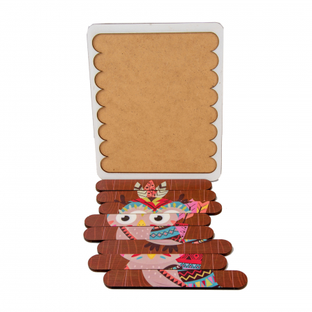 Puzzle personalizat cu bufnita din lemn 8 piese [2]