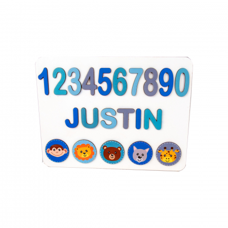 Puzzle - Puzzle personalizat cu nume model animale salbatice incastru