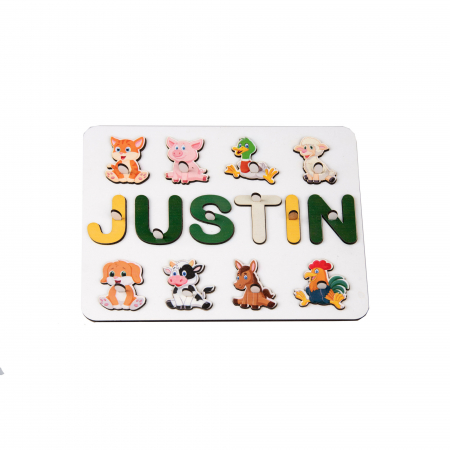 Puzzle - Puzzle personalizat cu nume model animale ferma incastru