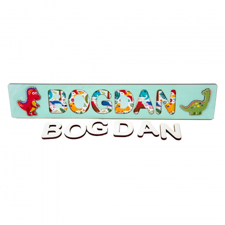 Puzzle personalizat cu nume model dinozauri incastru [1]