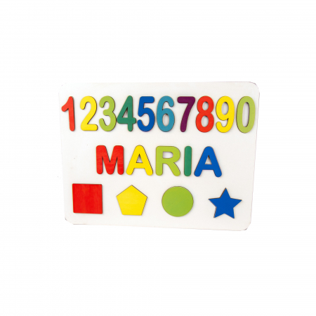 Puzzle - Puzzle personalizat cu nume model forme geometrice incastru