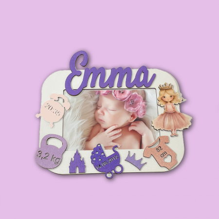 Rame foto - Rama foto personalizata pentru copii multicolor Model Printesa