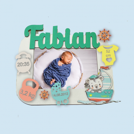 Rame foto - Rama foto personalizata pentru copii multicolor Model Barca