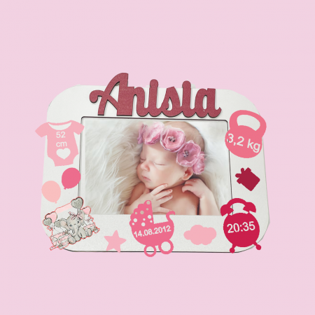 Rame foto - Rama foto personalizata pentru copii multicolor Model Elefant