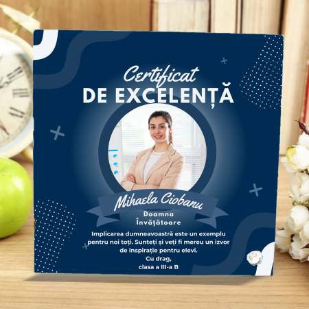 Rame foto - Rama foto personalizata din sticla Certificat de excelenta