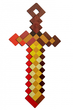 Sabii si alte arme din lemn - Sabie Minecraft model golden red mare