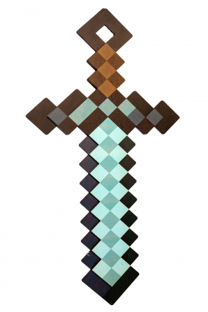 Sabii si alte arme din lemn - Sabie Minecraft model Diamond mare