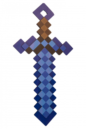 Sabii si alte arme din lemn - Sabie Minecraft model albastru inchis mare