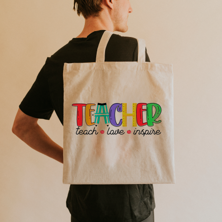 Textile Personalizate - Tote Bag personalizat Teach love inspire 42x38 cm