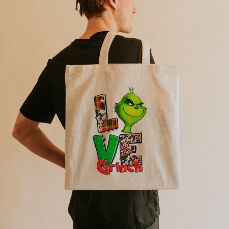 Textile Personalizate - Tote Bag personalizat Sacosa tip tote bag personalizataLove Grinch 42x38 cm