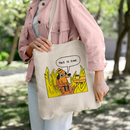 Textile Personalizate - Tote Bag personalizat This is fine 42x38 cm
