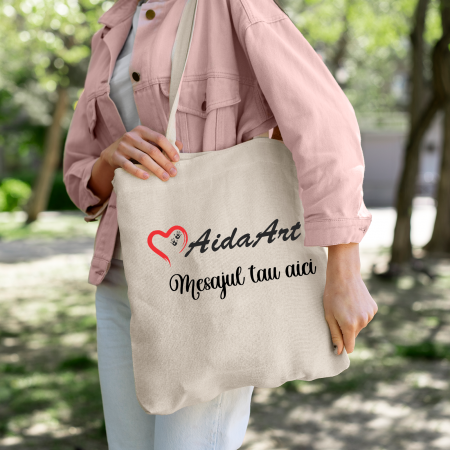 Textile Personalizate - Tote Bag personalizat cu logo si mesaj 42x38 cm