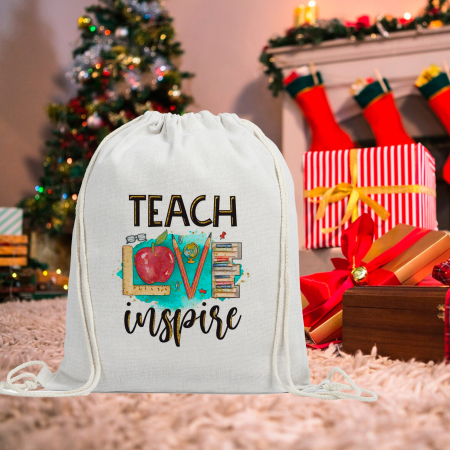 Sacose - Ghiozdan personalizat Teach love inspire 43x32 cm