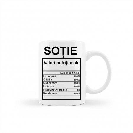 Cani albe si colorate - Cana personalizata Valori nutritionale sotie