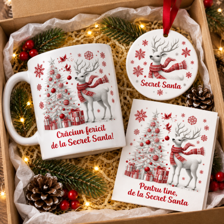 Seturi Cadou Personalizate de Craciun - Set Cadou Secret Santa Magia Renului