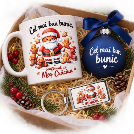 Seturi Cadou Personalizate de Craciun - Set Cadou Craciun Cel Mai Bun Bunic