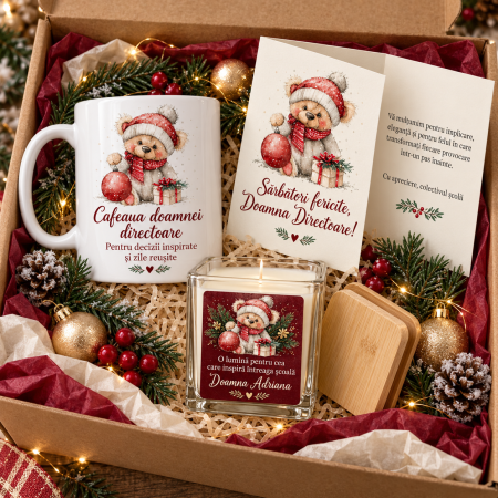 Seturi Cadou Personalizate de Craciun - Set Cadou Craciun Eleganta Sarbatorilor pentru Directoare