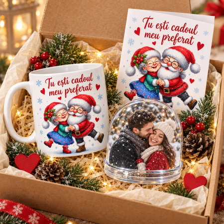 Seturi Cadou Personalizate de Craciun - Set Cadou Craciun Tu Esti Cadoul Meu Preferat