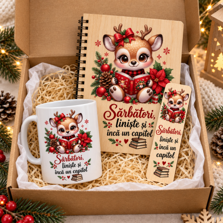 Seturi Cadou Personalizate de Craciun - Set Cadou Cititor de Craciun