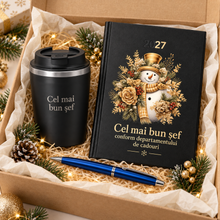 Seturi Cadou Personalizate de Craciun - Set Cadou Excelenta de Sarbatori pentru Sef