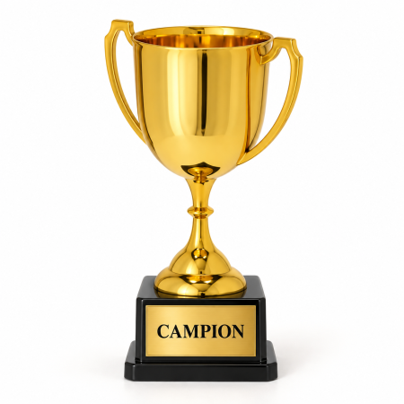 Cadouri personalizate - Cupa Trofeu Aurie Personalizata cu Eticheta